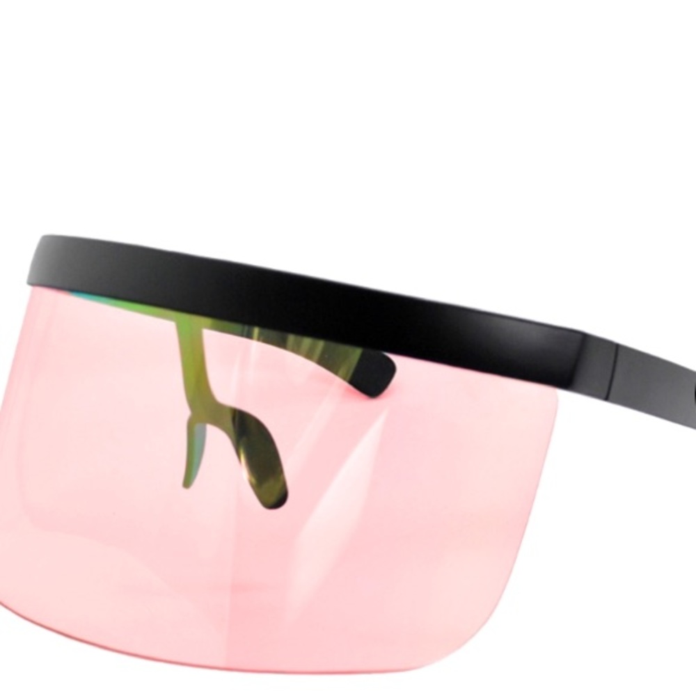 ➕CELEB PINK OVERSIZED VISOR GAL SUNGLASSES HAT ➕ - Picture 2 of 2